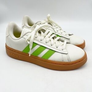 Adidas Grand Court Alpha Tennis Sneaker Women's Sz 8 Off White Semi Lucid Lime